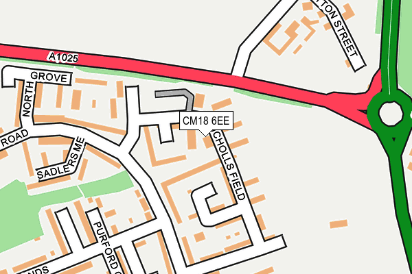 CM18 6EE map - OS OpenMap – Local (Ordnance Survey)