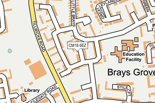 CM18 6EZ map - OS OpenMap – Local (Ordnance Survey)