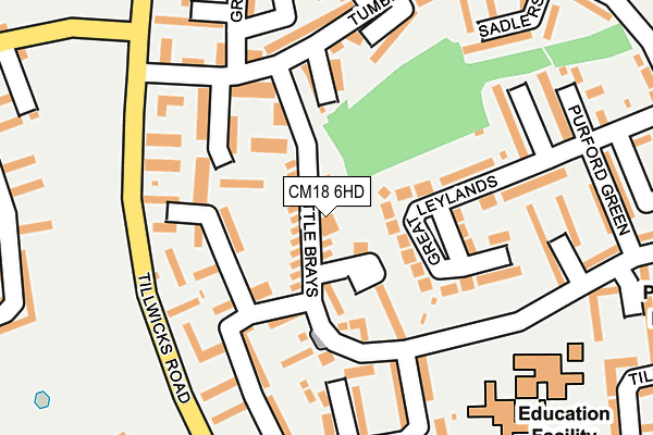 CM18 6HD map - OS OpenMap – Local (Ordnance Survey)