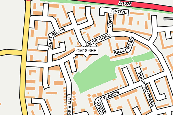 CM18 6HE map - OS OpenMap – Local (Ordnance Survey)