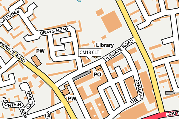 CM18 6LT map - OS OpenMap – Local (Ordnance Survey)