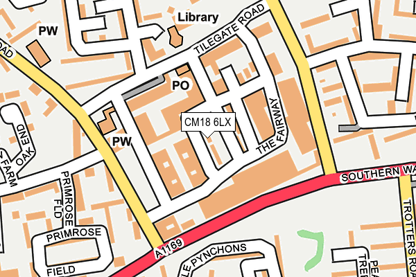 CM18 6LX map - OS OpenMap – Local (Ordnance Survey)