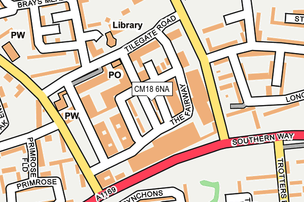 CM18 6NA map - OS OpenMap – Local (Ordnance Survey)