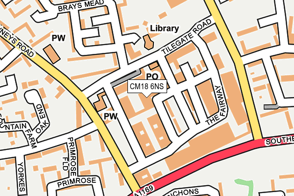 CM18 6NS map - OS OpenMap – Local (Ordnance Survey)