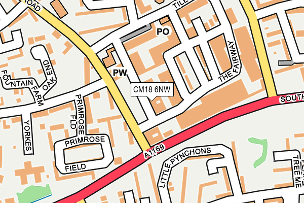 CM18 6NW map - OS OpenMap – Local (Ordnance Survey)