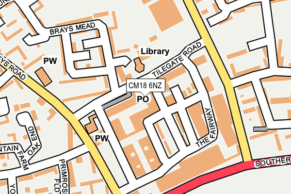 CM18 6NZ map - OS OpenMap – Local (Ordnance Survey)