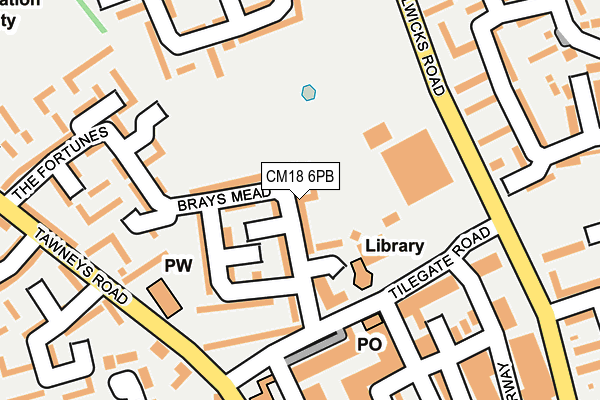 CM18 6PB map - OS OpenMap – Local (Ordnance Survey)