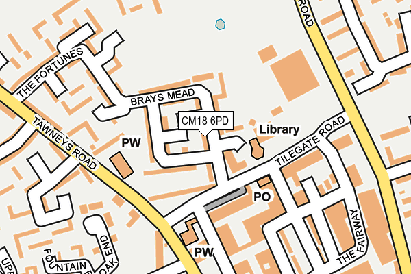CM18 6PD map - OS OpenMap – Local (Ordnance Survey)