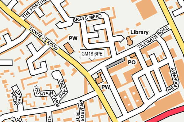 CM18 6PE map - OS OpenMap – Local (Ordnance Survey)