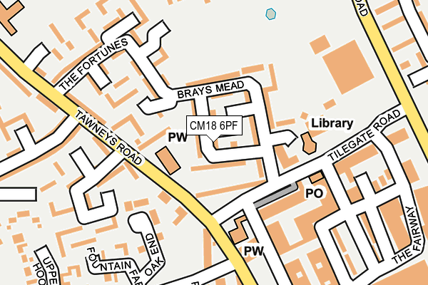 CM18 6PF map - OS OpenMap – Local (Ordnance Survey)