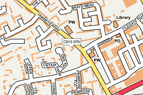 CM18 6PN map - OS OpenMap – Local (Ordnance Survey)
