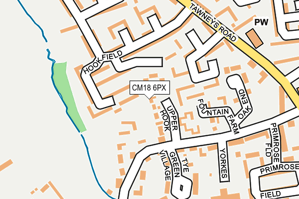 CM18 6PX map - OS OpenMap – Local (Ordnance Survey)