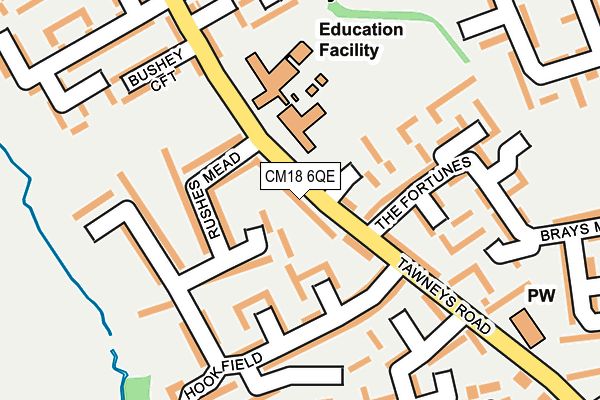 CM18 6QE map - OS OpenMap – Local (Ordnance Survey)