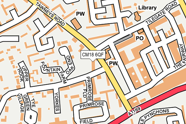 CM18 6QF map - OS OpenMap – Local (Ordnance Survey)
