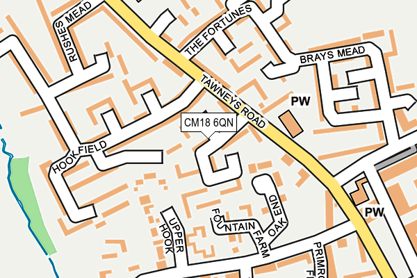 CM18 6QN map - OS OpenMap – Local (Ordnance Survey)