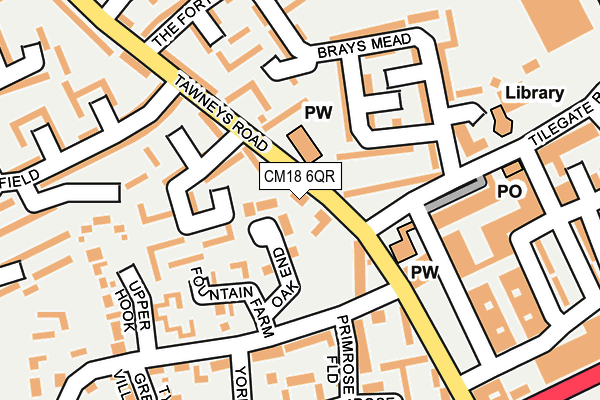 CM18 6QR map - OS OpenMap – Local (Ordnance Survey)