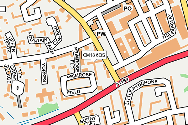 CM18 6QS map - OS OpenMap – Local (Ordnance Survey)