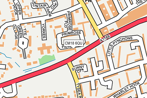 CM18 6QU map - OS OpenMap – Local (Ordnance Survey)