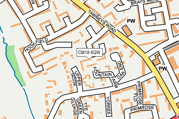 CM18 6QW map - OS OpenMap – Local (Ordnance Survey)