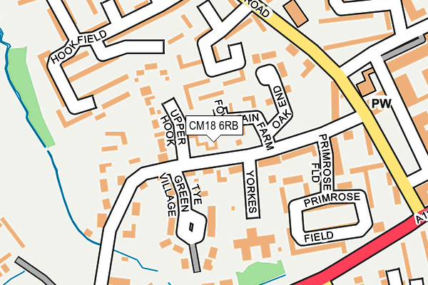 CM18 6RB map - OS OpenMap – Local (Ordnance Survey)
