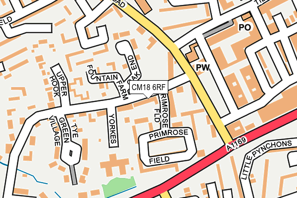 CM18 6RF map - OS OpenMap – Local (Ordnance Survey)
