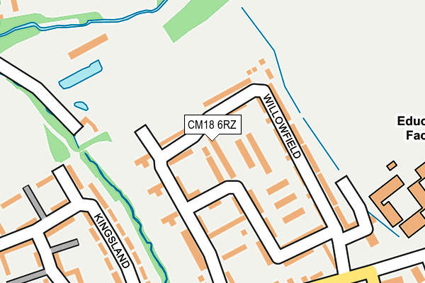 CM18 6RZ map - OS OpenMap – Local (Ordnance Survey)