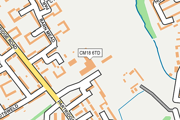 CM18 6TD map - OS OpenMap – Local (Ordnance Survey)