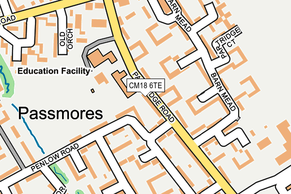 CM18 6TE map - OS OpenMap – Local (Ordnance Survey)