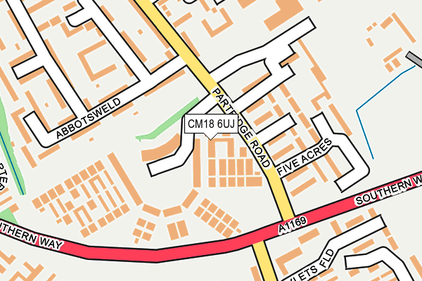 CM18 6UJ map - OS OpenMap – Local (Ordnance Survey)