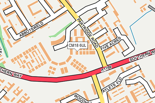 CM18 6UL map - OS OpenMap – Local (Ordnance Survey)