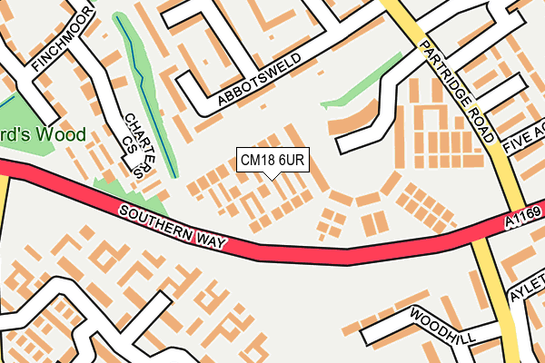 CM18 6UR map - OS OpenMap – Local (Ordnance Survey)