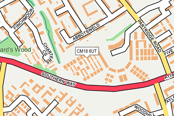 CM18 6UT map - OS OpenMap – Local (Ordnance Survey)