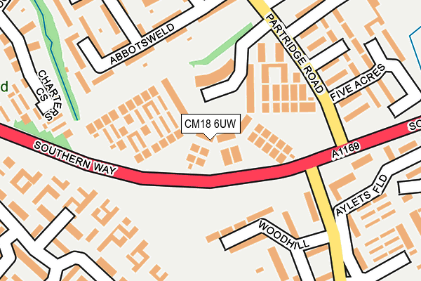 CM18 6UW map - OS OpenMap – Local (Ordnance Survey)