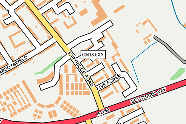 CM18 6XA map - OS OpenMap – Local (Ordnance Survey)