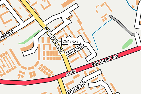 CM18 6XB map - OS OpenMap – Local (Ordnance Survey)