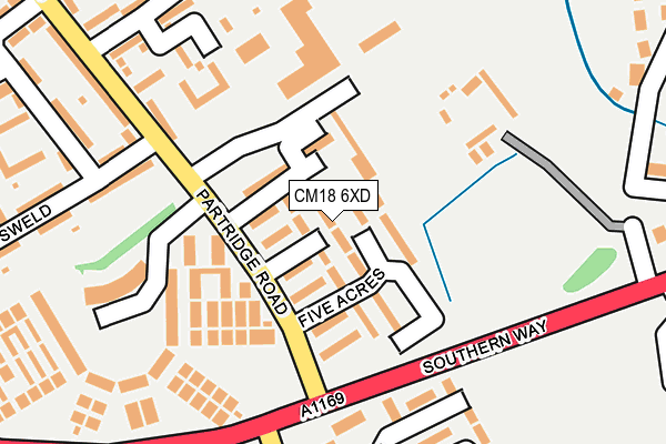 CM18 6XD map - OS OpenMap – Local (Ordnance Survey)