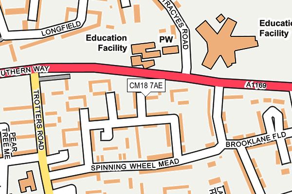 CM18 7AE map - OS OpenMap – Local (Ordnance Survey)