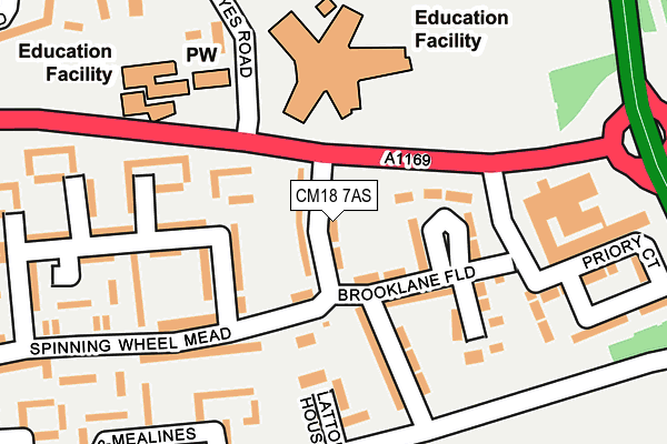 CM18 7AS map - OS OpenMap – Local (Ordnance Survey)