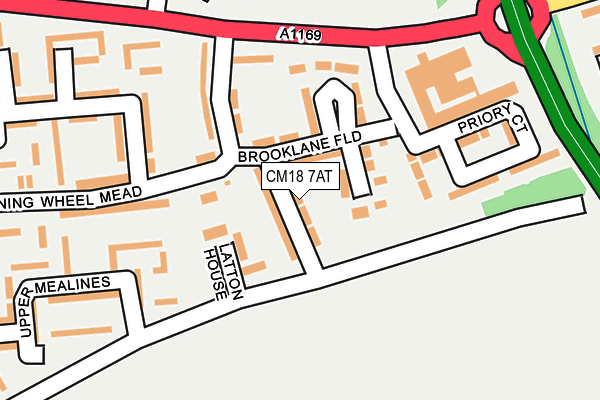 CM18 7AT map - OS OpenMap – Local (Ordnance Survey)