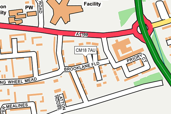 CM18 7AU map - OS OpenMap – Local (Ordnance Survey)