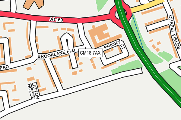 CM18 7AX map - OS OpenMap – Local (Ordnance Survey)