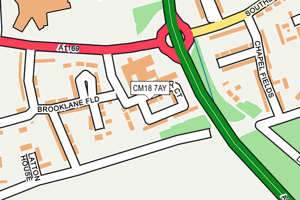 CM18 7AY map - OS OpenMap – Local (Ordnance Survey)