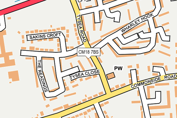 CM18 7BS map - OS OpenMap – Local (Ordnance Survey)