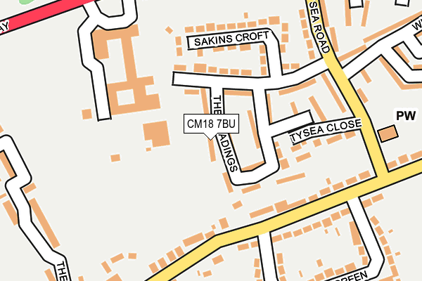 CM18 7BU map - OS OpenMap – Local (Ordnance Survey)