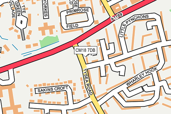 CM18 7DB map - OS OpenMap – Local (Ordnance Survey)