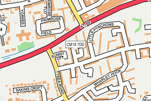 CM18 7DD map - OS OpenMap – Local (Ordnance Survey)