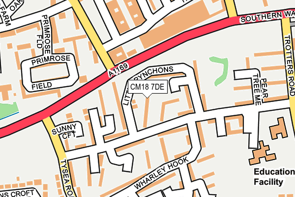 CM18 7DE map - OS OpenMap – Local (Ordnance Survey)