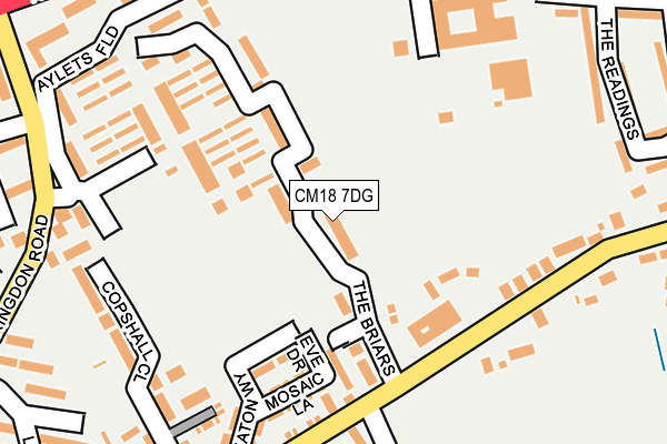CM18 7DG map - OS OpenMap – Local (Ordnance Survey)