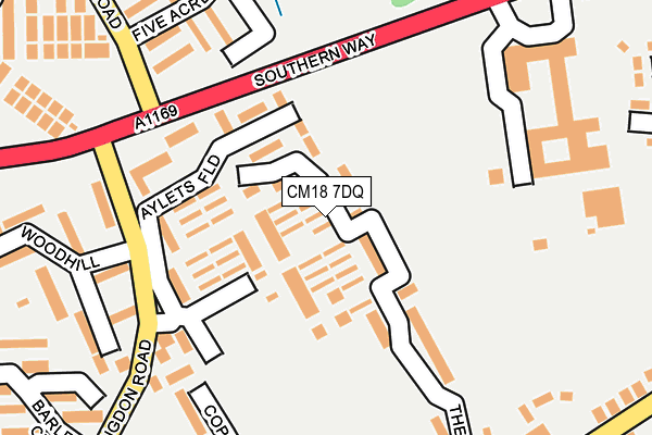 CM18 7DQ map - OS OpenMap – Local (Ordnance Survey)