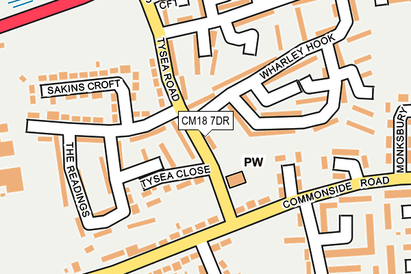 CM18 7DR map - OS OpenMap – Local (Ordnance Survey)